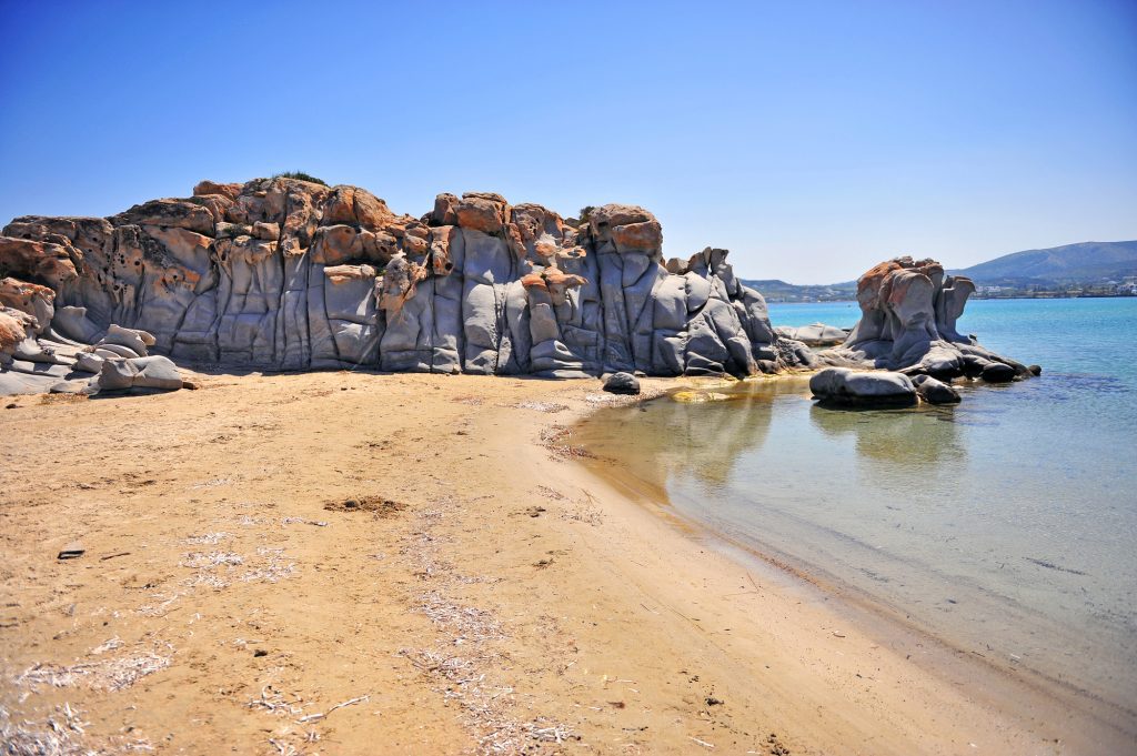 Geological stones formation on Kolymbithres beach, Paros island, Greece